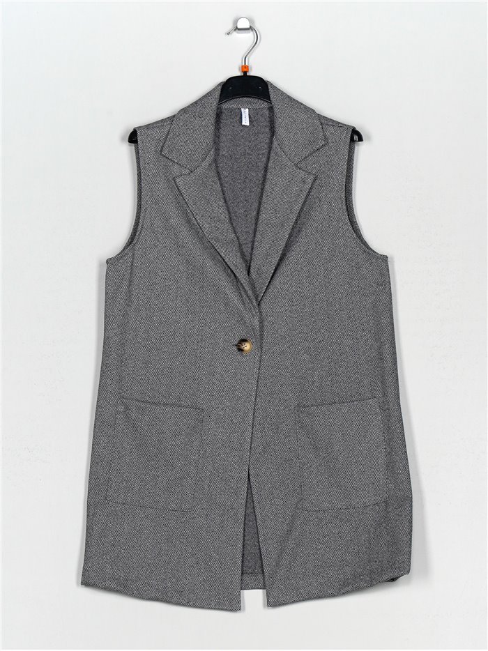 Herringbone waistcoat gris