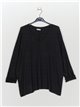 Plus size soft sweater negro