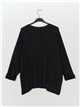 Plus size soft sweater negro