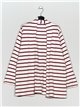 Plus size striped cardigan purpura