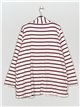 Plus size striped cardigan purpura