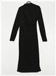 Gathered midi dress negro