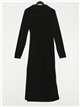 Gathered midi dress negro