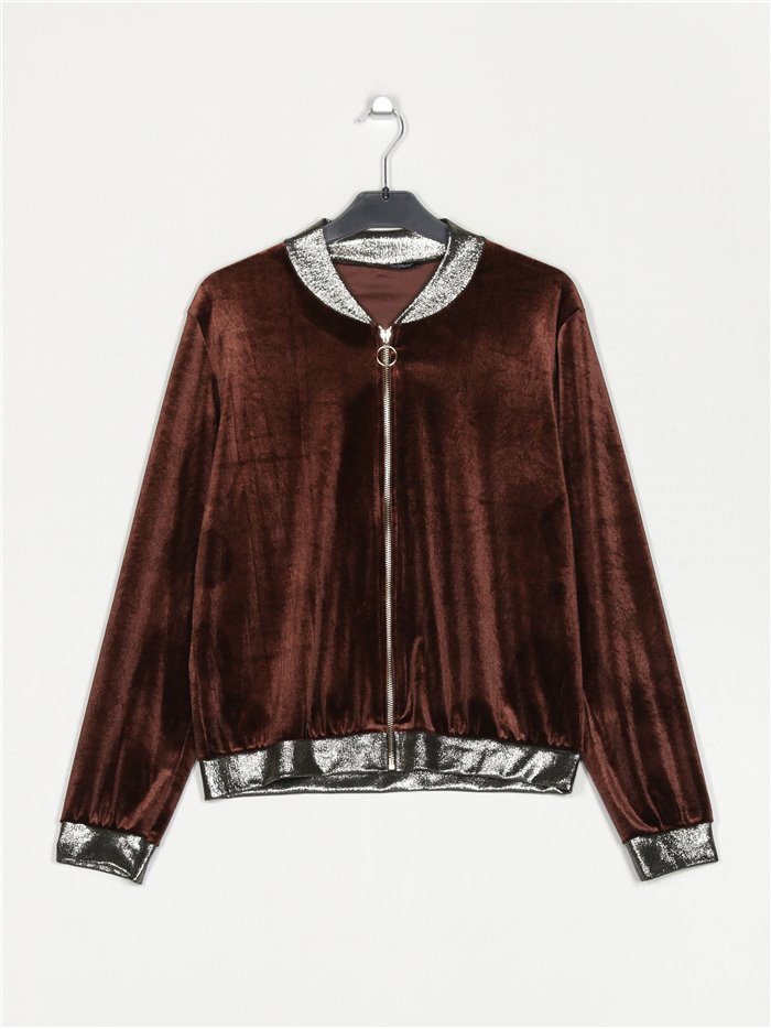 Velvet bomber jacket marron