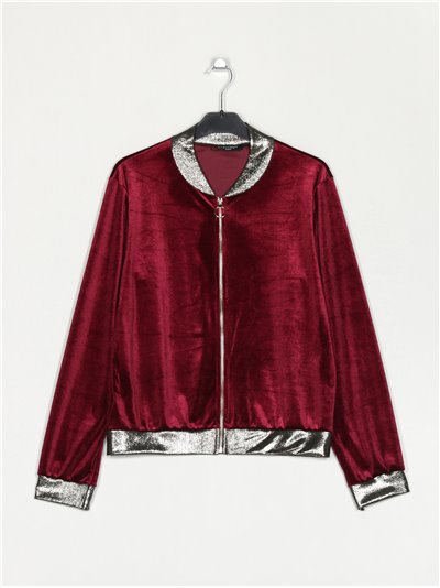 Velvet bomber jacket vino