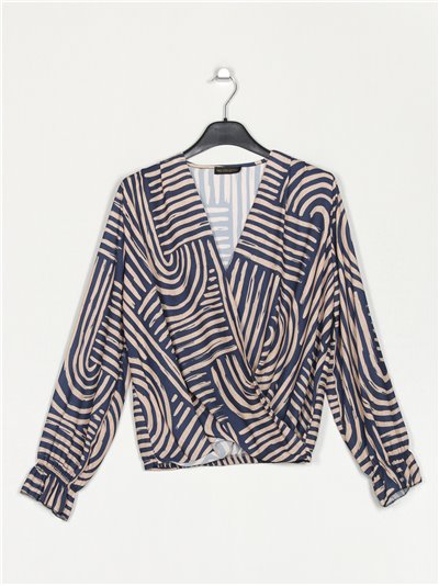 Printed blouse marino