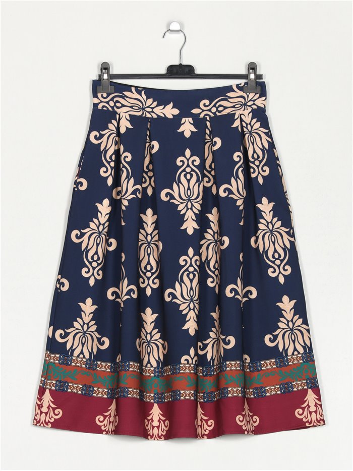 Volume printed skirt marino