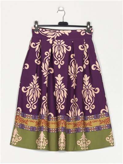 Volume printed skirt morado