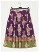 Volume printed skirt morado