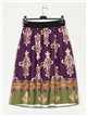 Volume printed skirt morado