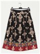 Volume printed skirt negro