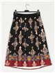 Volume printed skirt negro