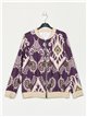 Printed bomber jacket morado