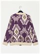 Printed bomber jacket morado