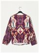 V-neck printed blouse morado