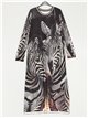 Vestido largo animal print cebra-gris