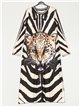 Maxi animal print dress leopardo-beis