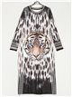 Vestido largo animal print tigre-gris