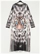 Maxi animal print dress tigre-gris