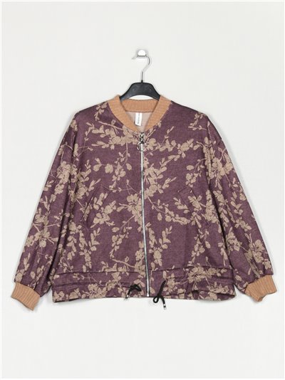 Bomber amplia floral malva