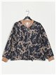 Bomber amplia floral marino