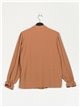 Oversized gathered shirt camel