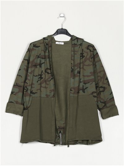 Chaqueta felpa amplia camuflaje