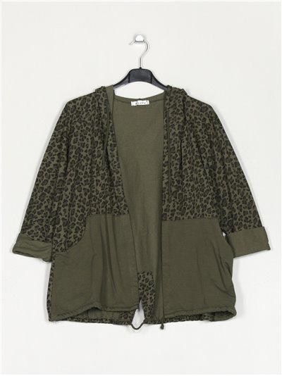 Oversized plush jacket verde-militar