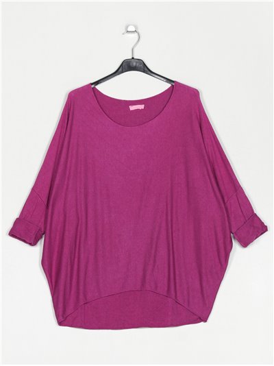 Plus size soft sweater buganvilla