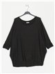 Plus size soft sweater negro