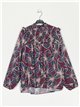 Gathered floral blouse purpura