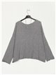 Plus size soft knit sweater gris