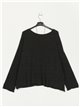 Plus size soft knit sweater negro