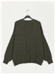 Plus size heart sweater verde-militar