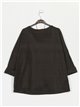 Plus size fleece t-shirt negro