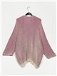 Oversized metallic thread knit cardigan purpura