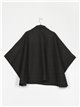 Buttoned maxi soft cape negro