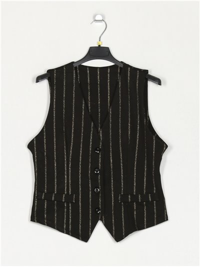 Slogan waistcoat negro