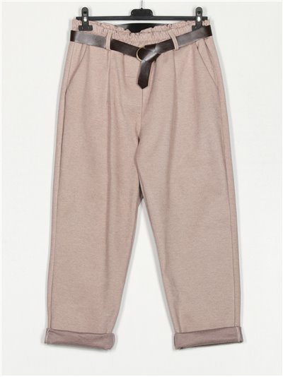 High waist slouchy trousers taupe