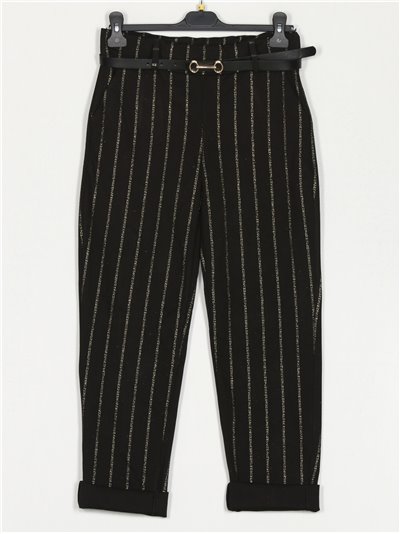 Slogan trousers negro