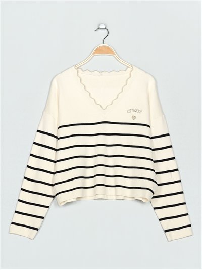 Striped amour sweater