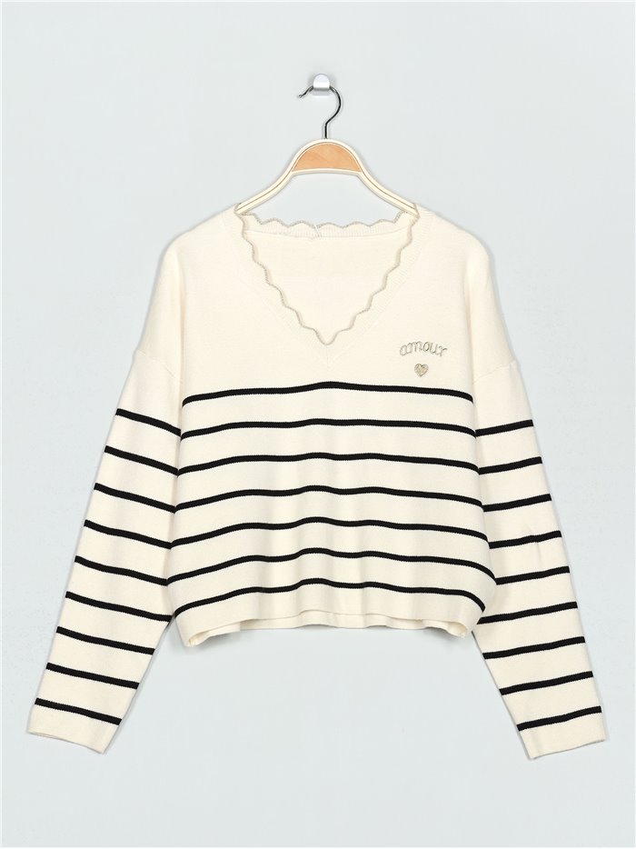 Striped amour sweater