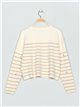 Striped heart sweater