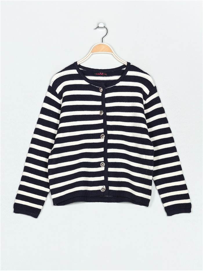 Striped knit cardigan