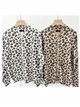 Leopard print knit bomber jacket