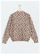 Leopard print knit bomber jacket