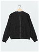 Embroidered bomber jacket negro