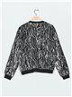 Zebra bomber jacket with sequins plata