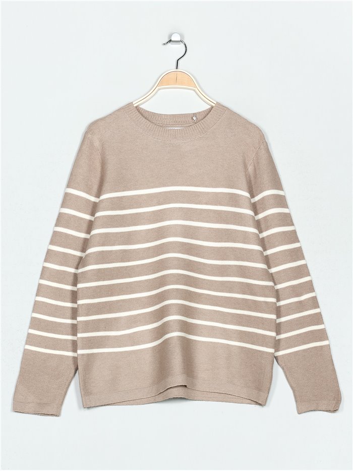 Plus size striped sweater