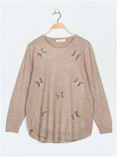 Plus size sweater with butterflies